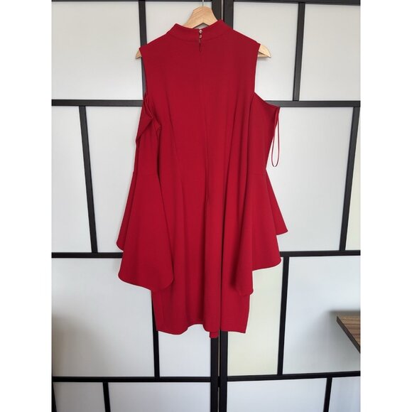 Vince Camuto Red Dress Plus Size 1X Cold Shoulder NWT Vamp Goth Cocktail - Picture 13 of 16